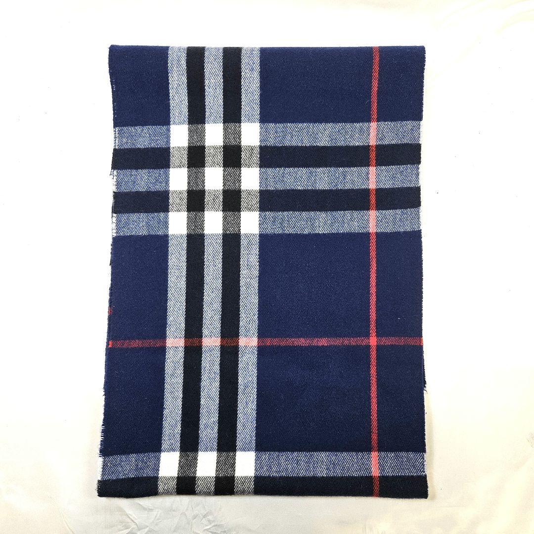 BURBERRY バーバリー マフラー ストール カシミヤ ノバチェック 青
