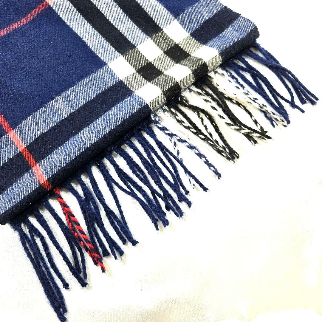 BURBERRY バーバリー マフラー ストール カシミヤ ノバチェック 青