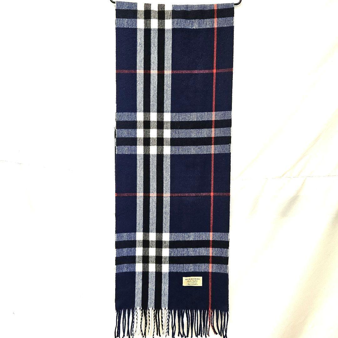 BURBERRY バーバリー マフラー ストール カシミヤ ノバチェック 青