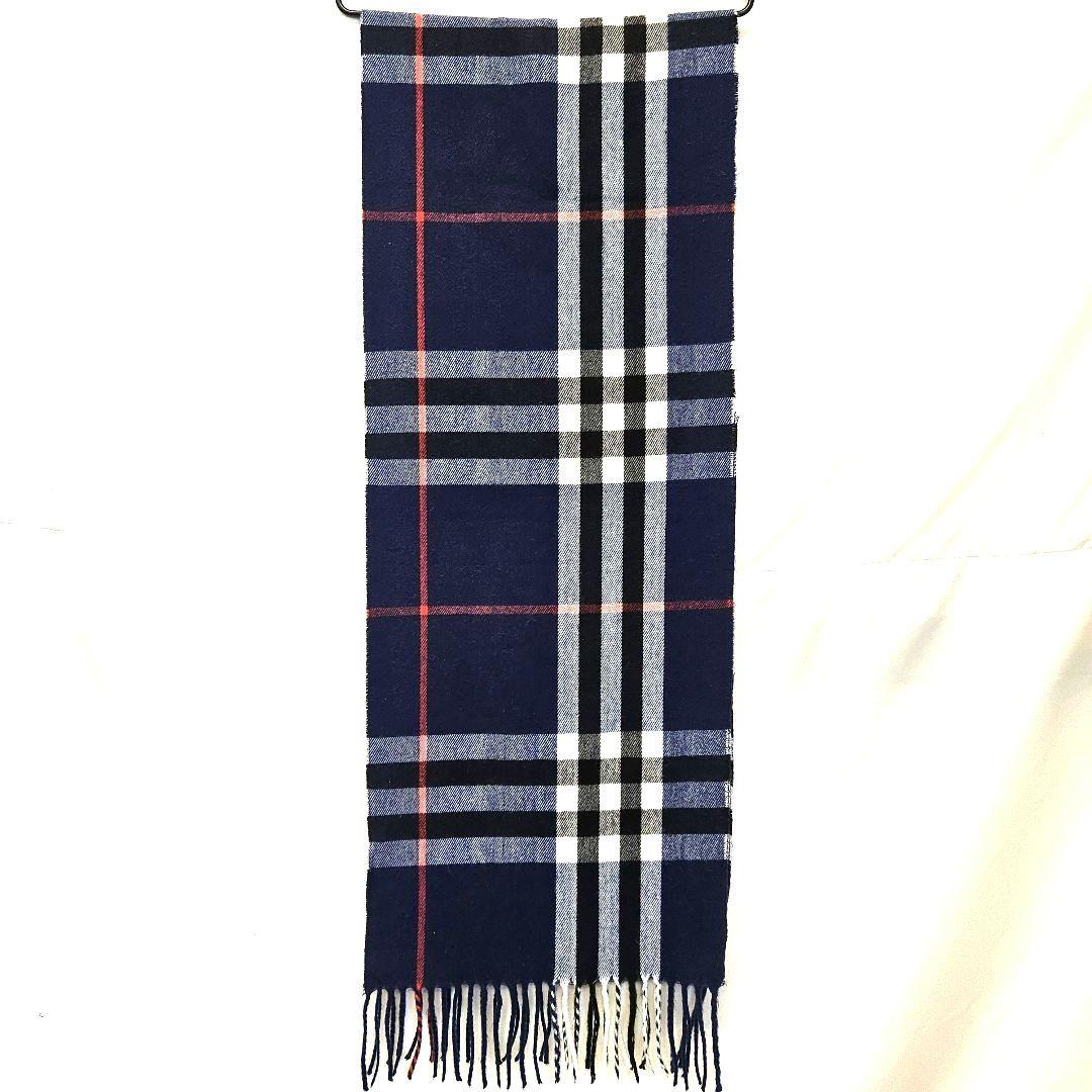 BURBERRY バーバリー マフラー ストール カシミヤ ノバチェック 青