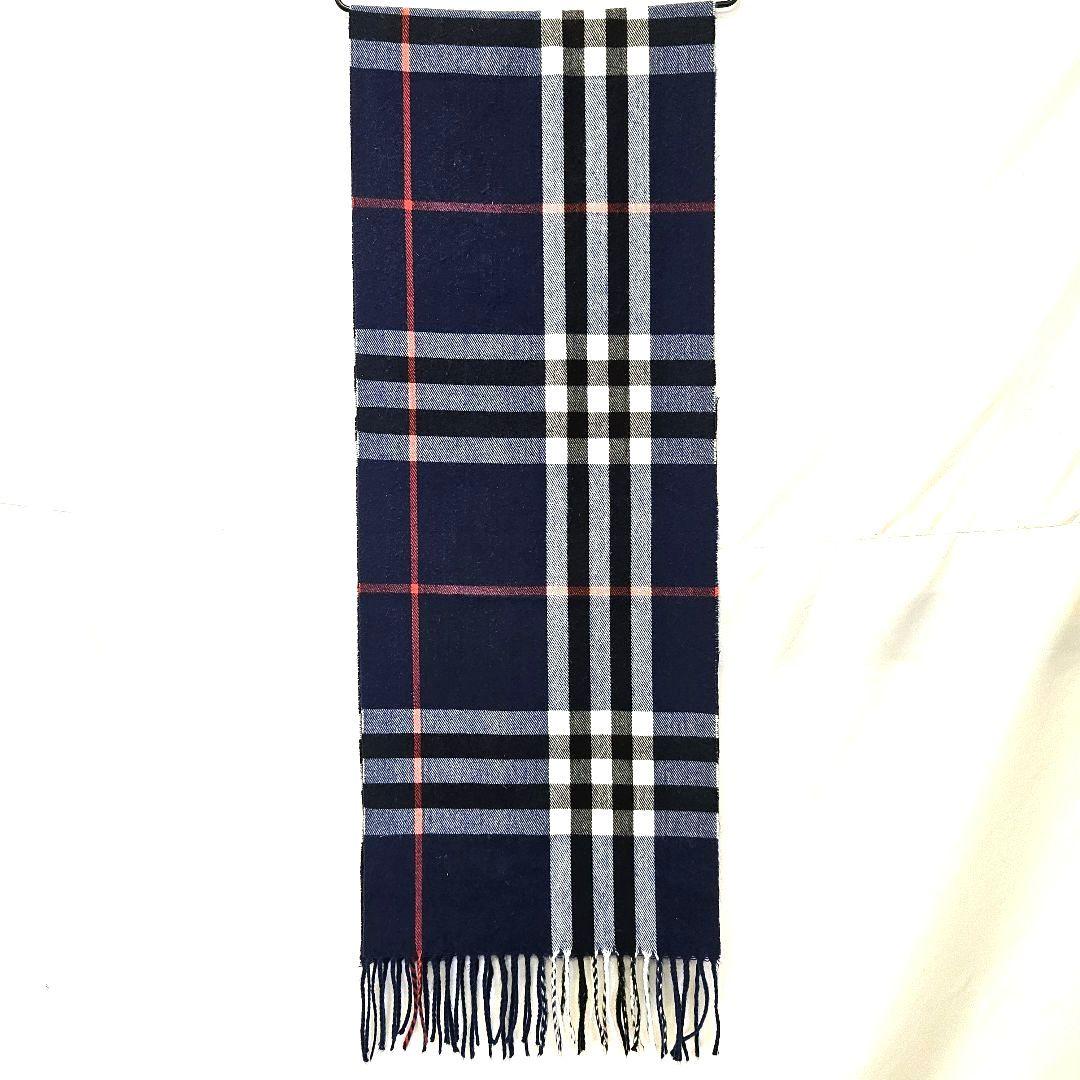BURBERRY バーバリー マフラー ストール カシミヤ ノバチェック 青