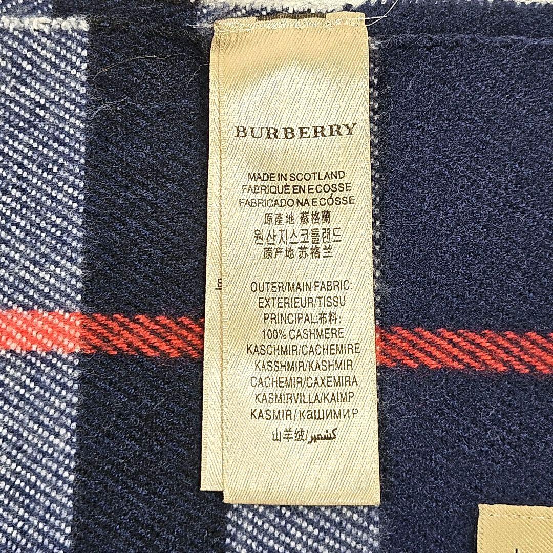 BURBERRY バーバリー マフラー ストール カシミヤ ノバチェック 青