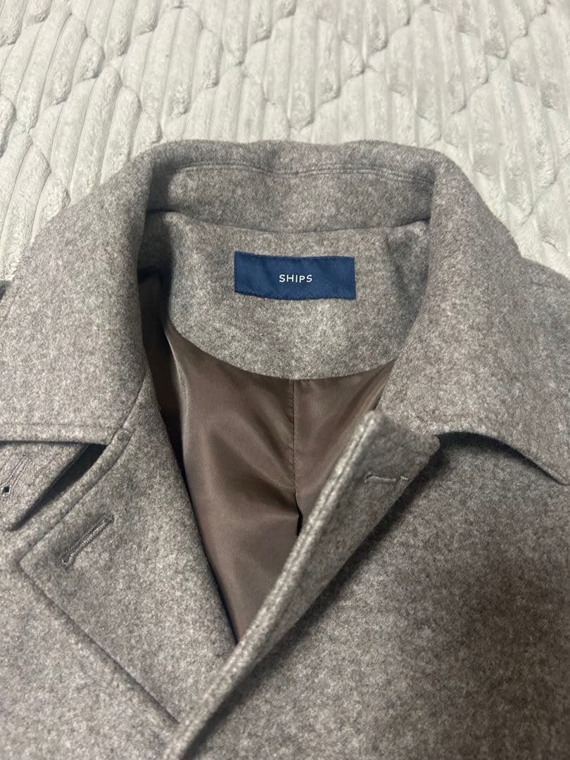 ほぼ新品SHIPSシップスウール ライク ジャージー メルトン2WAY Pコート