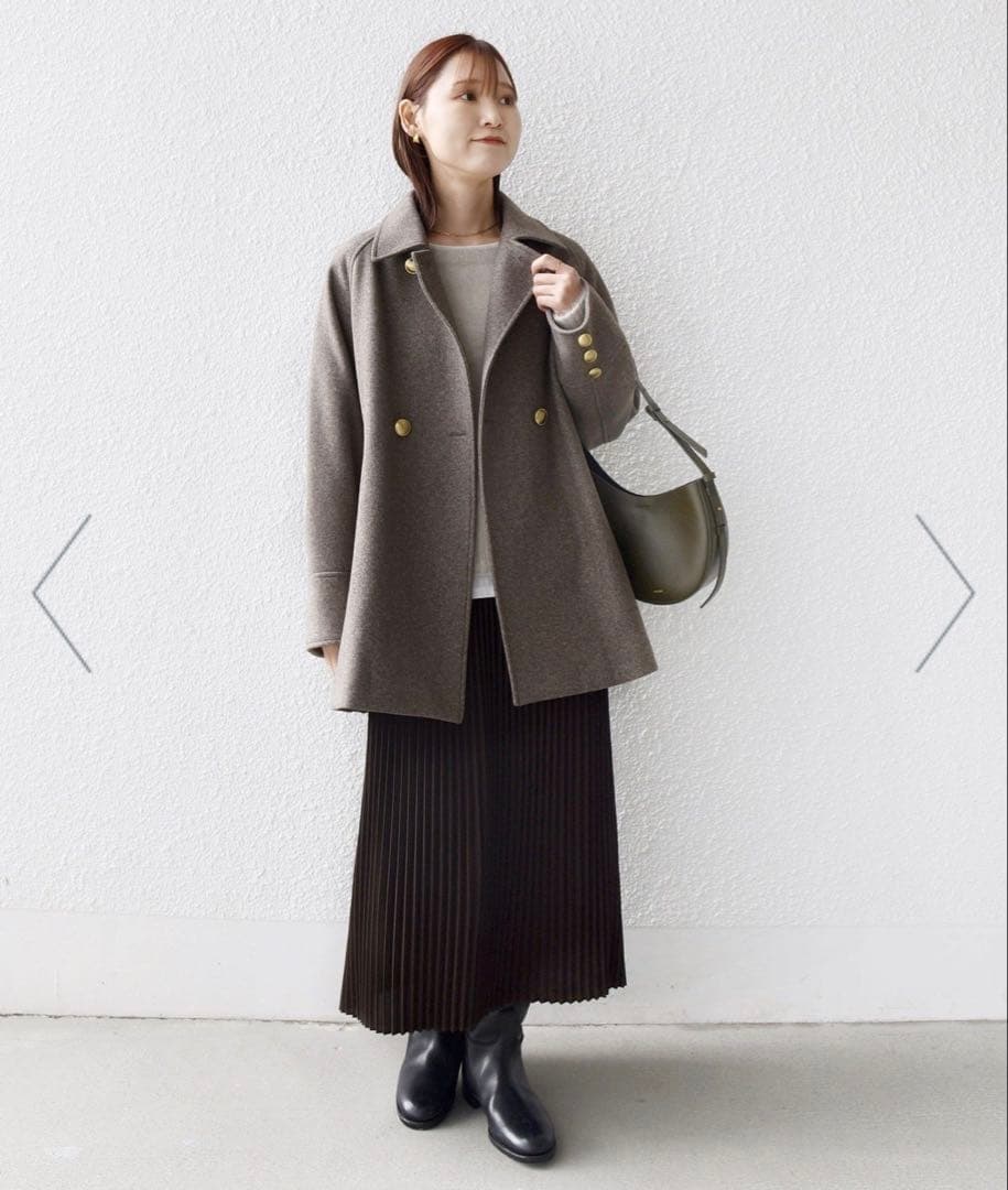 ほぼ新品SHIPSシップスウール ライク ジャージー メルトン2WAY Pコート