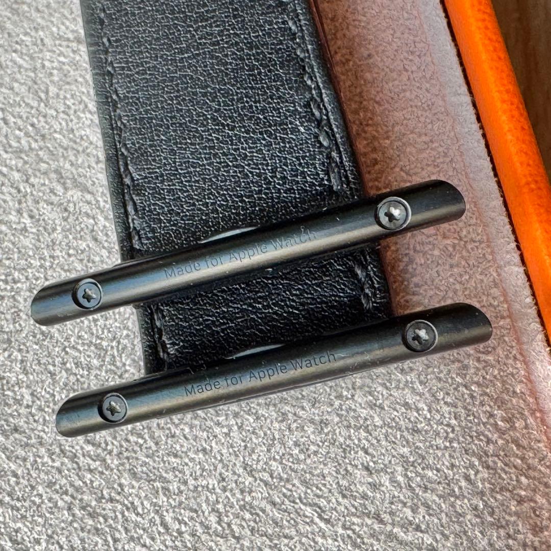 2271 Apple Watch エルメス　ブラック　ドゥブルトゥール　二重