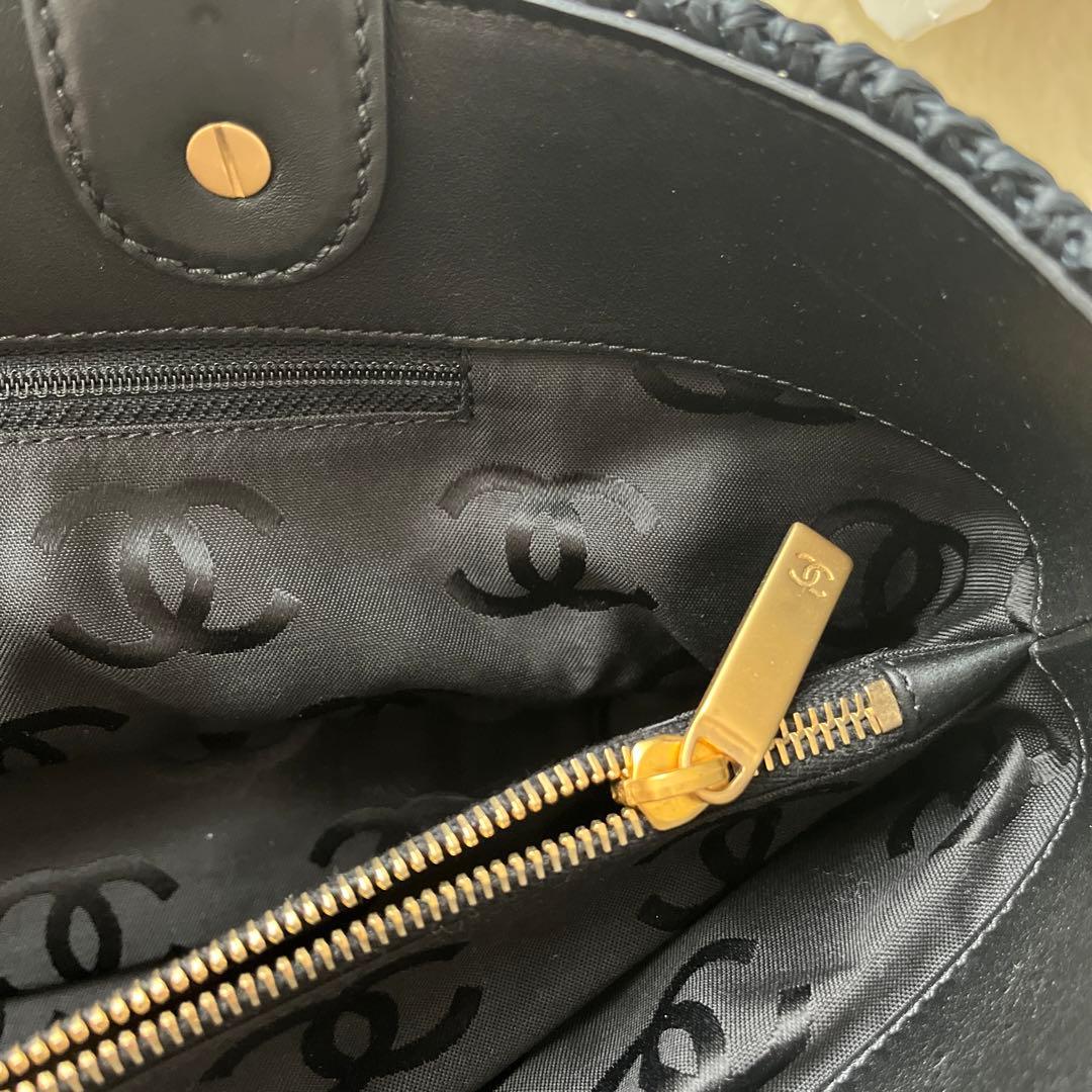 希少！シャネル　ショッピングバッグ　ストローバッグ　かごバッグ