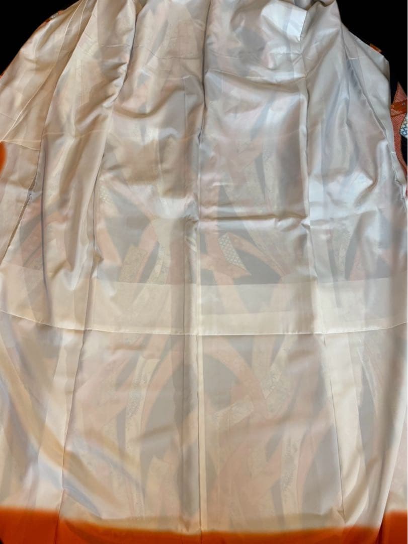 きもの英（はなぶさ）謹製 2尺袖着物 黒地束ね熨斗模様 最高級洗える着物 袴