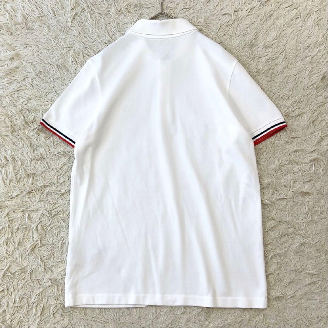 【22年モデル】モンクレール 半袖 ポロシャツ 胸ロゴ ワッペン M ホワイト