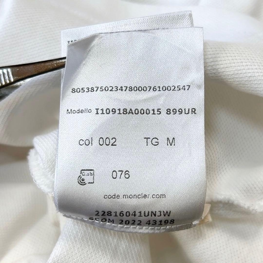 【22年モデル】モンクレール 半袖 ポロシャツ 胸ロゴ ワッペン M ホワイト