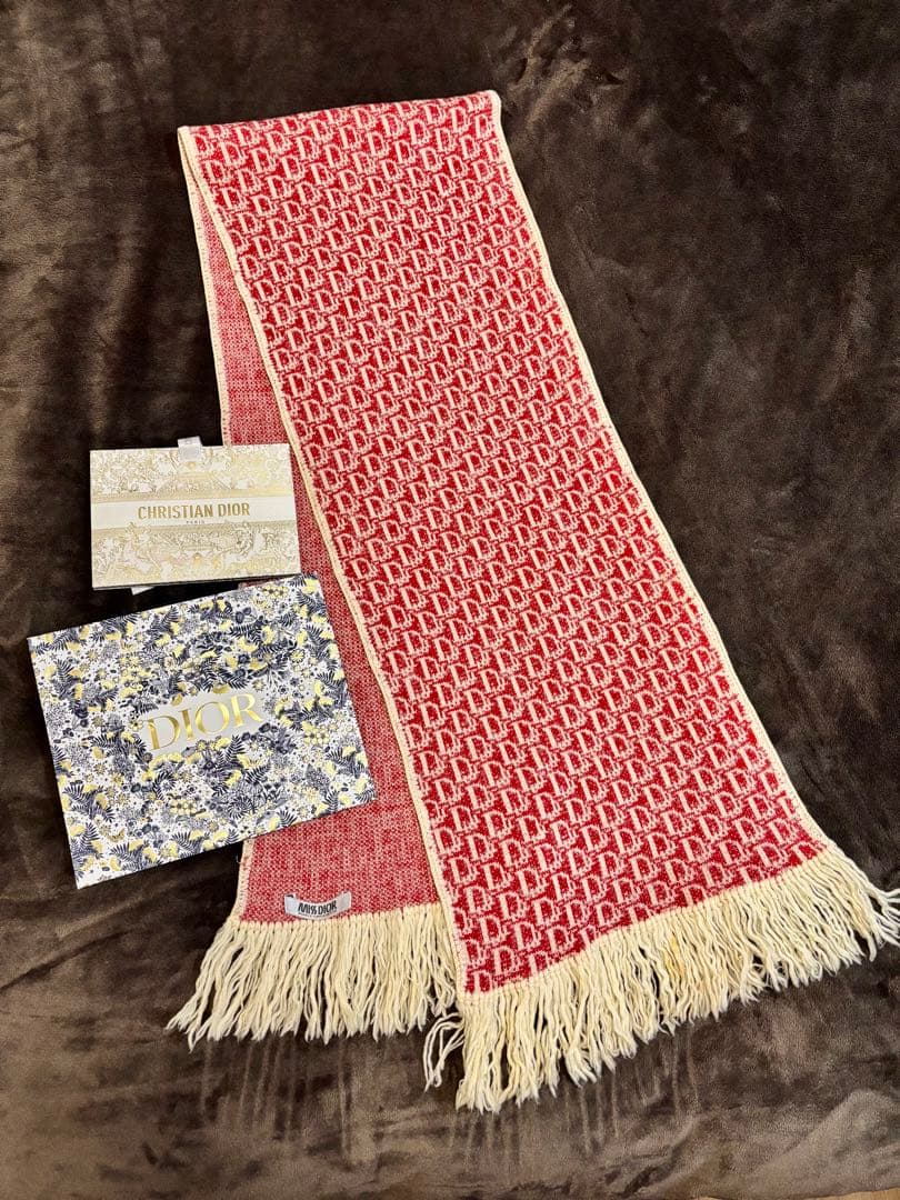 Christian DIOR クリスチャンディオール　マフラー 赤