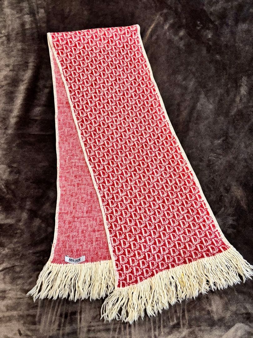 Christian DIOR クリスチャンディオール　マフラー 赤