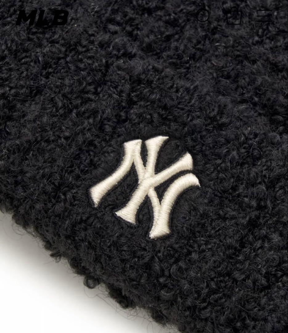 ★新品★ MLB 韓国限定 ビーニー 猫耳 ブラック　ニット帽　カリナ着用
