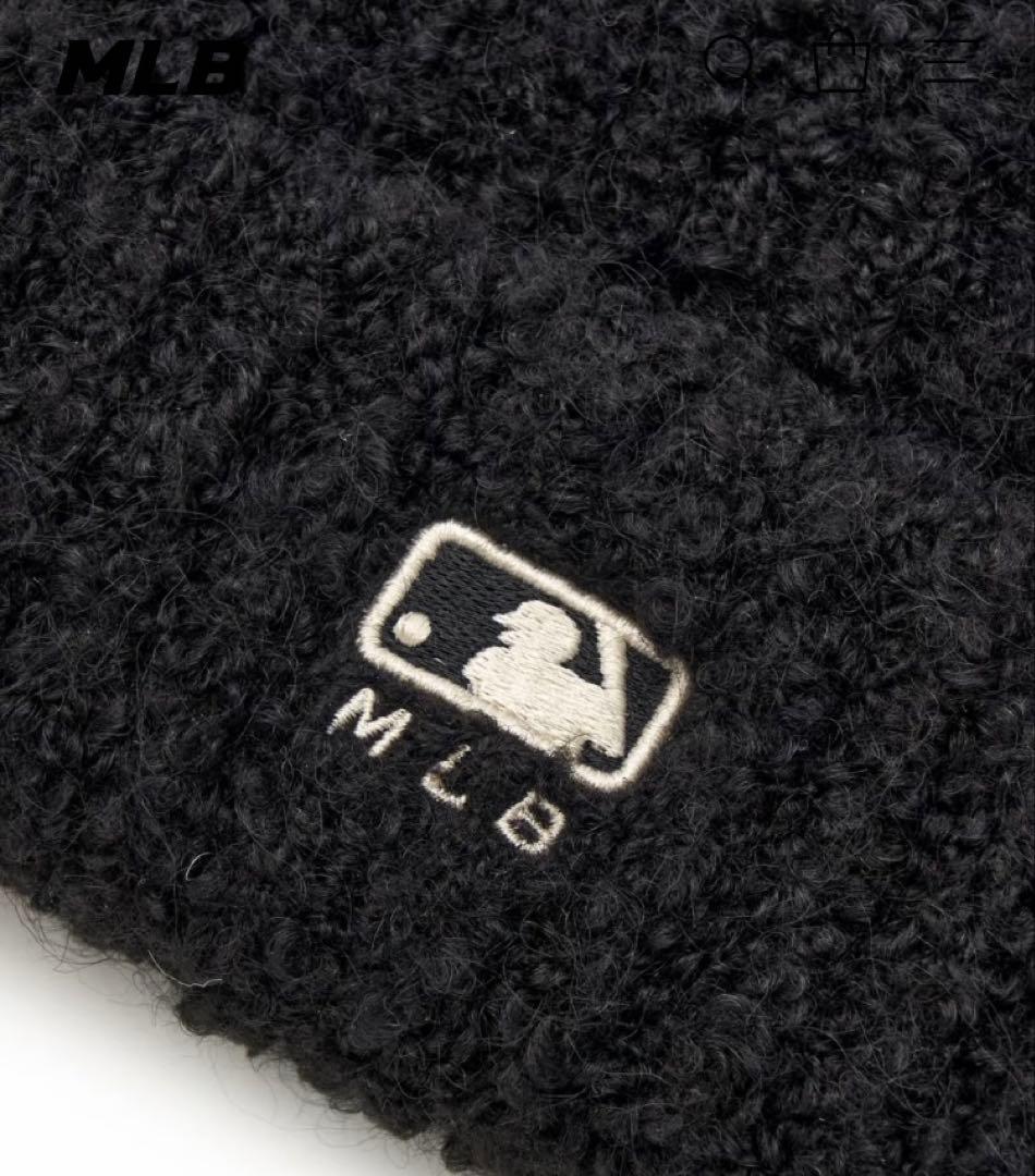 ★新品★ MLB 韓国限定 ビーニー 猫耳 ブラック　ニット帽　カリナ着用