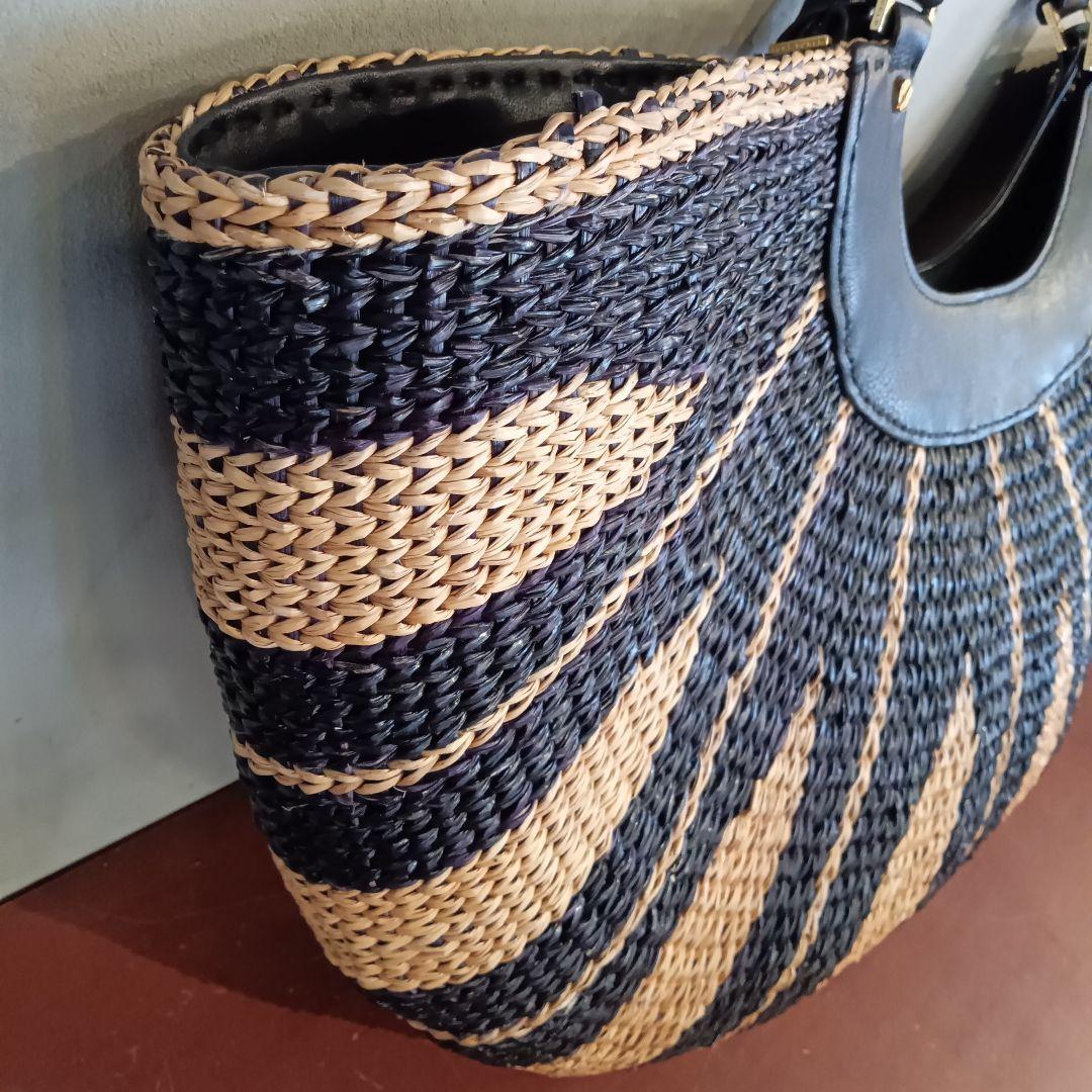 トリーバーチ Tory Burch ストロー ラージトート カゴ バッグ
