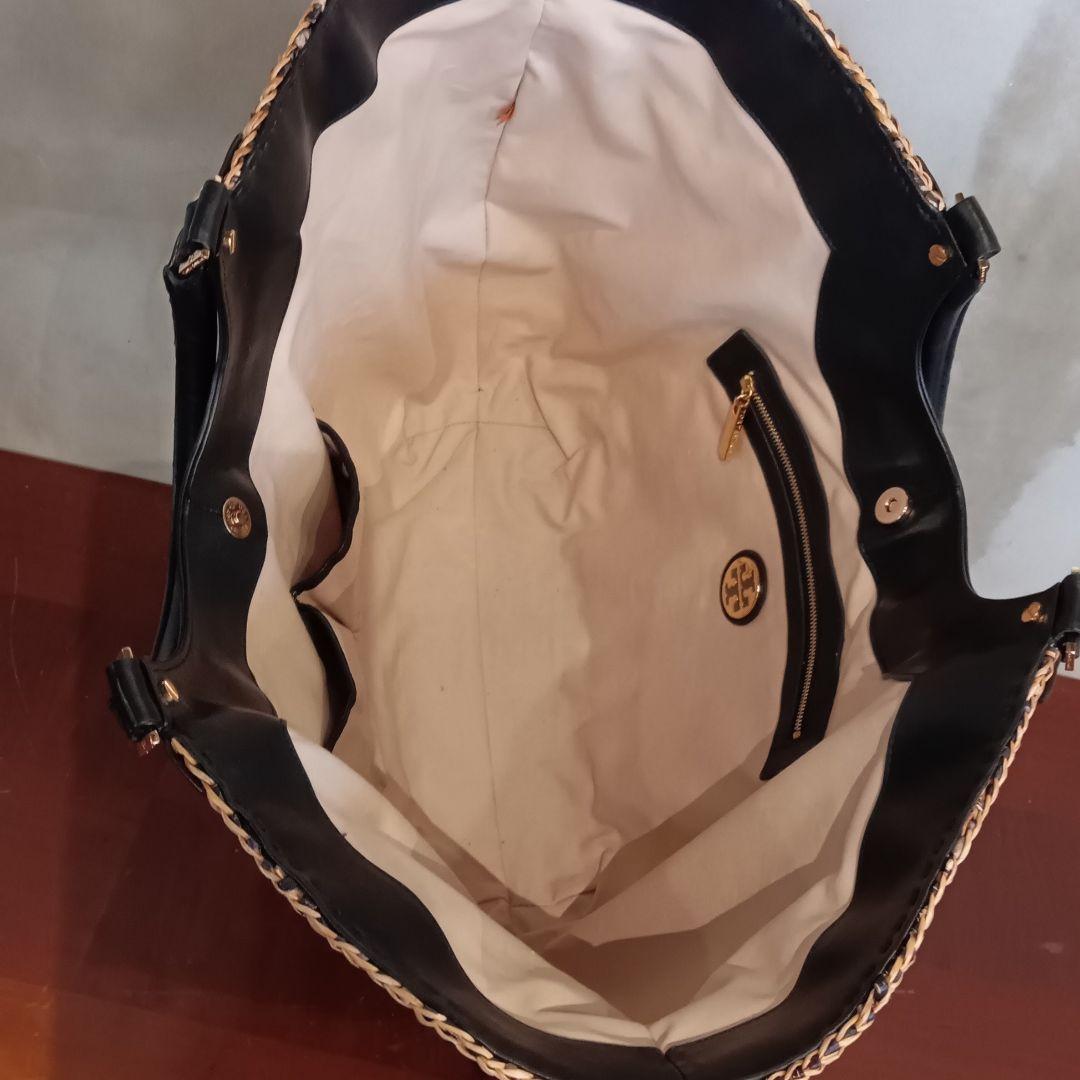 トリーバーチ Tory Burch ストロー ラージトート カゴ バッグ