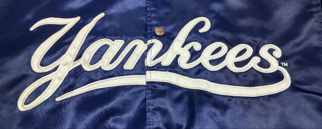美品【Majestic】90s ニューヨーク ヤンキース スタジャン 紺 XL