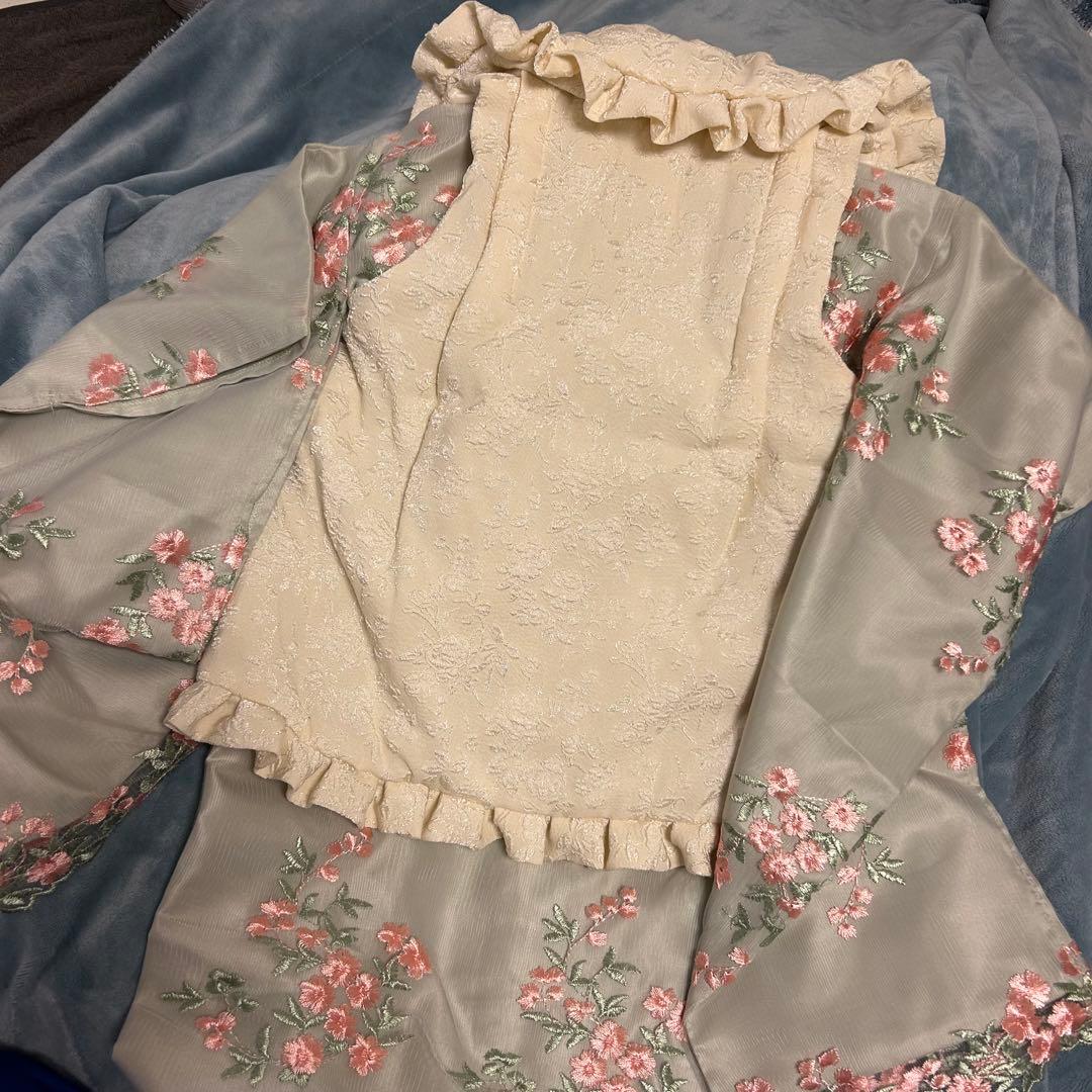 キャサリンコテージ 七五三用 花柄刺繍 ワンピース型着物