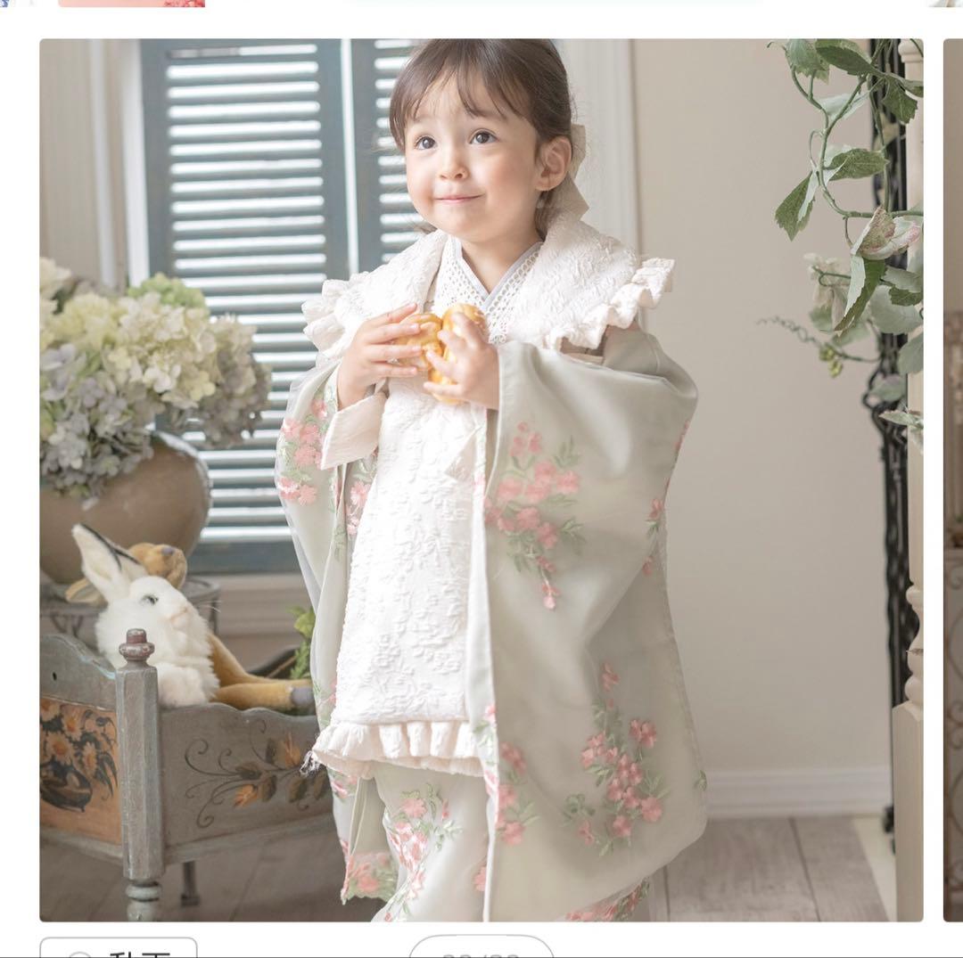 キャサリンコテージ 七五三用 花柄刺繍 ワンピース型着物