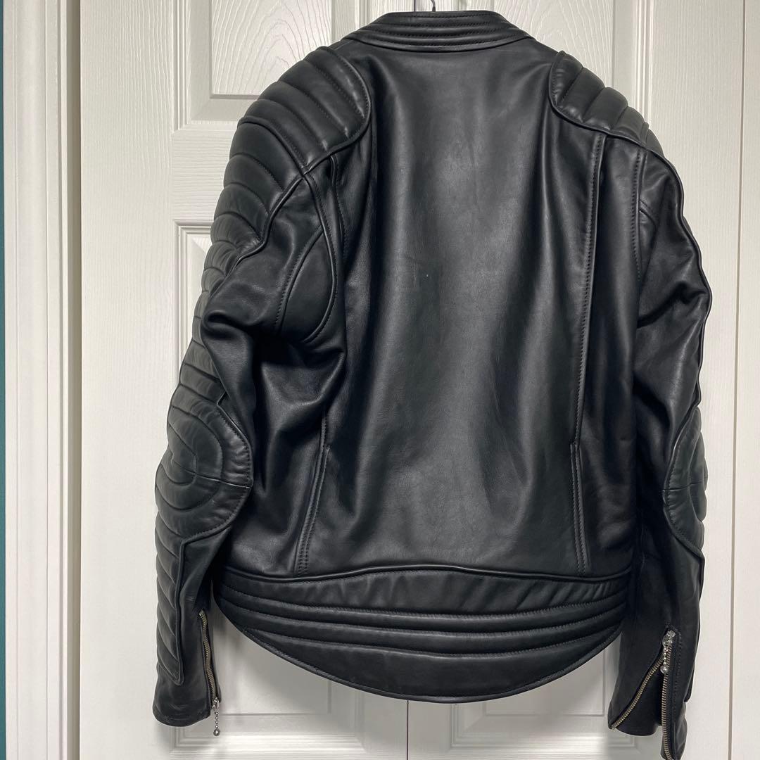 【KADOYA】黒 レザー ジャケット 3L