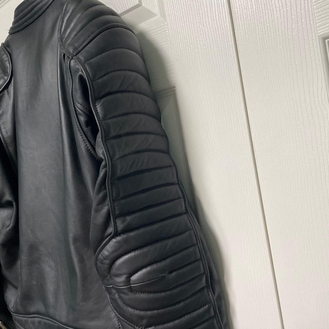 【KADOYA】黒 レザー ジャケット 3L