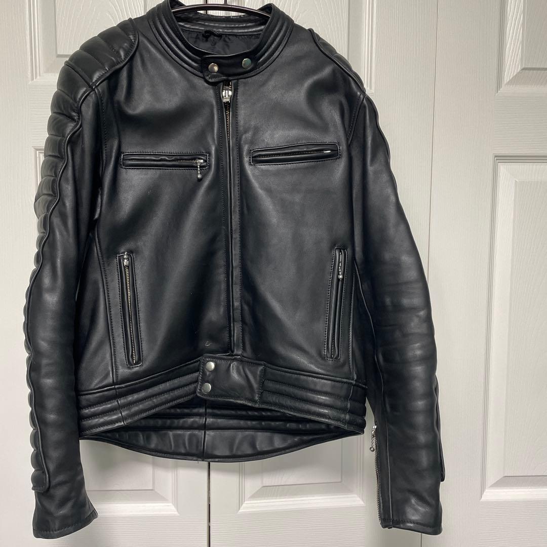 【KADOYA】黒 レザー ジャケット 3L
