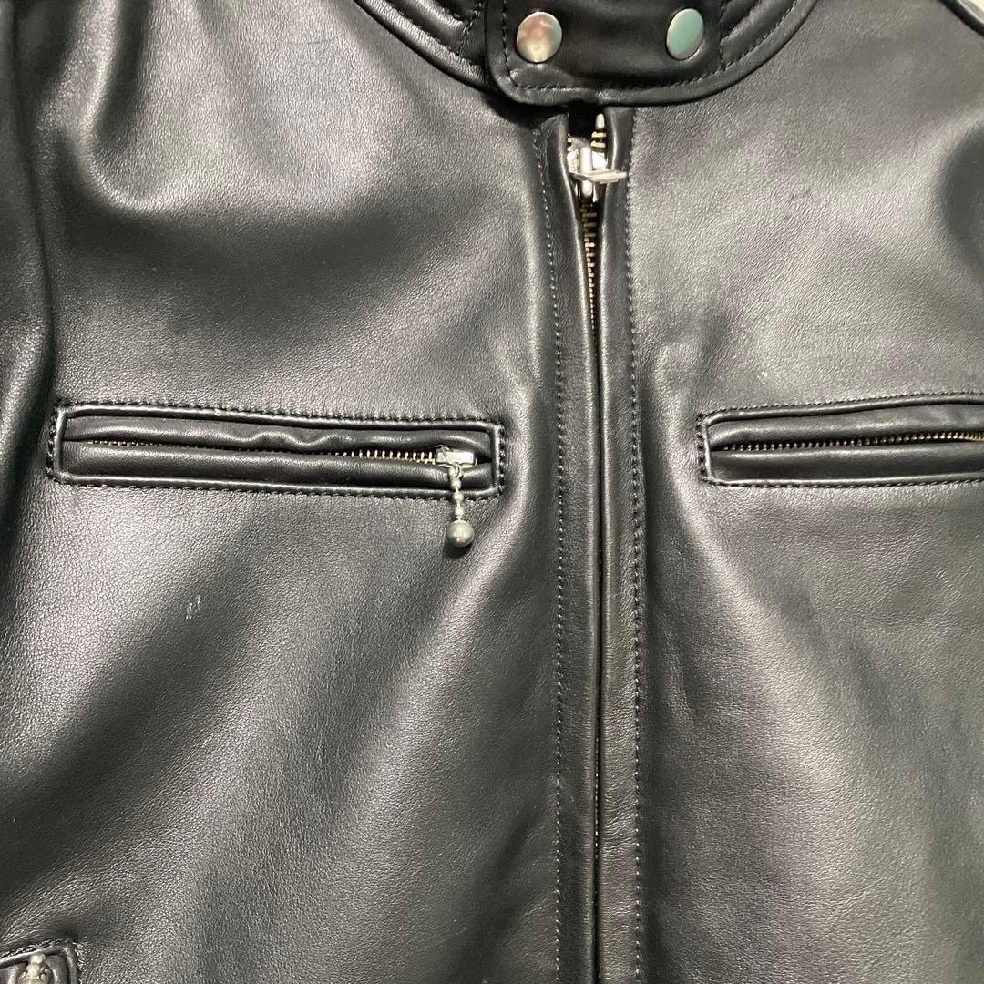 【KADOYA】黒 レザー ジャケット 3L