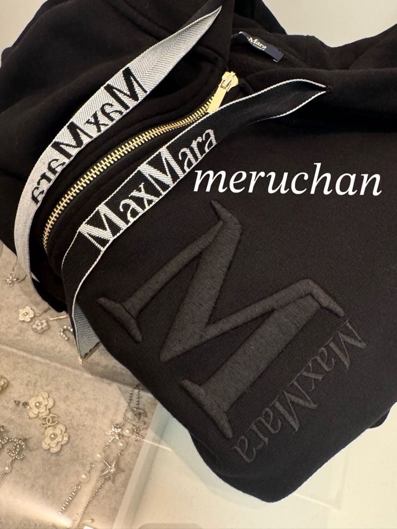 【美品】MaxMara ロング丈ジップパーカー スウェット ワンピース