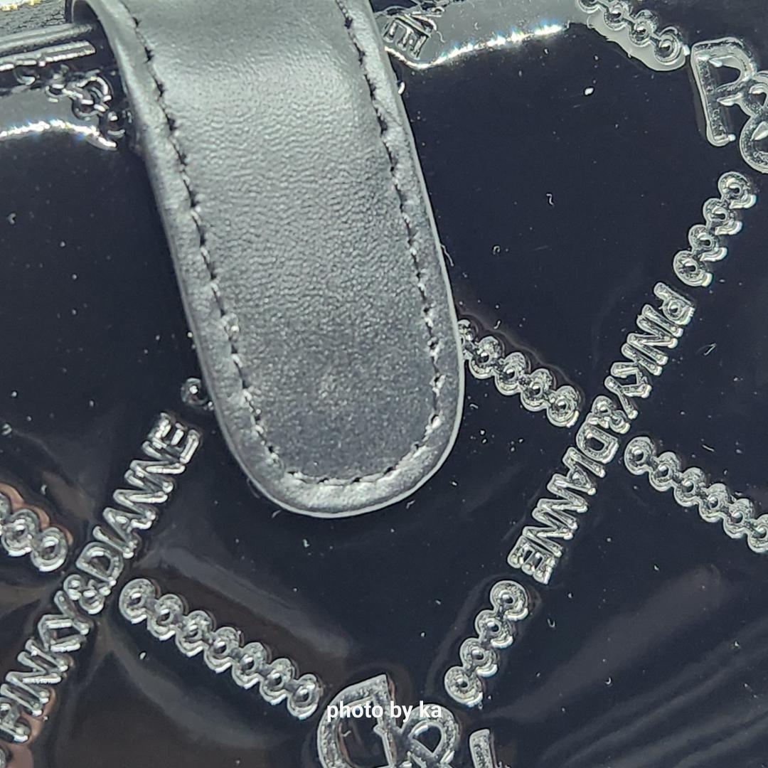 ブラック 新品 ピンキー&ダイアン Pinky&Dianne 折財布 エナメル