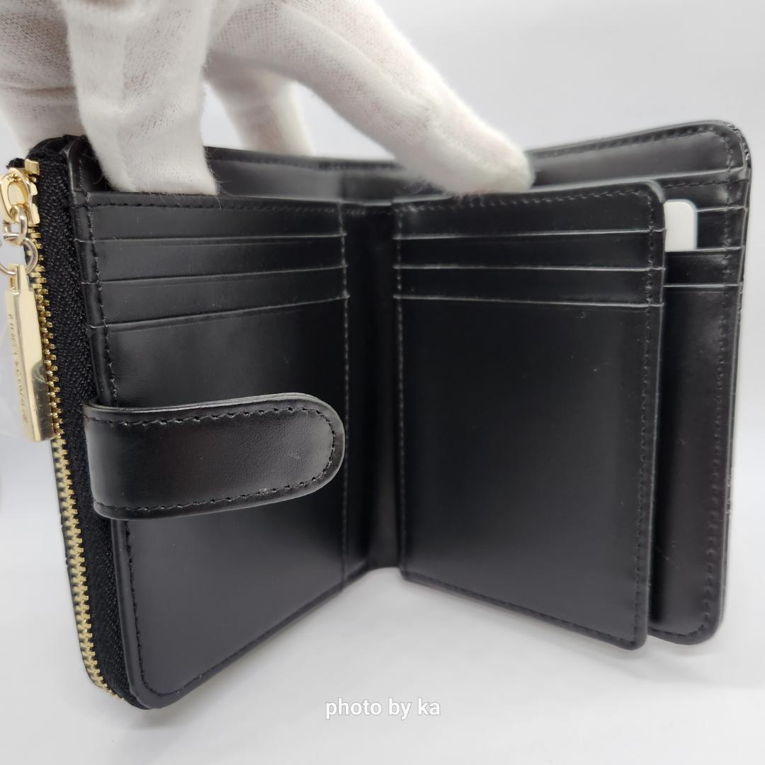 ブラック 新品 ピンキー&ダイアン Pinky&Dianne 折財布 エナメル