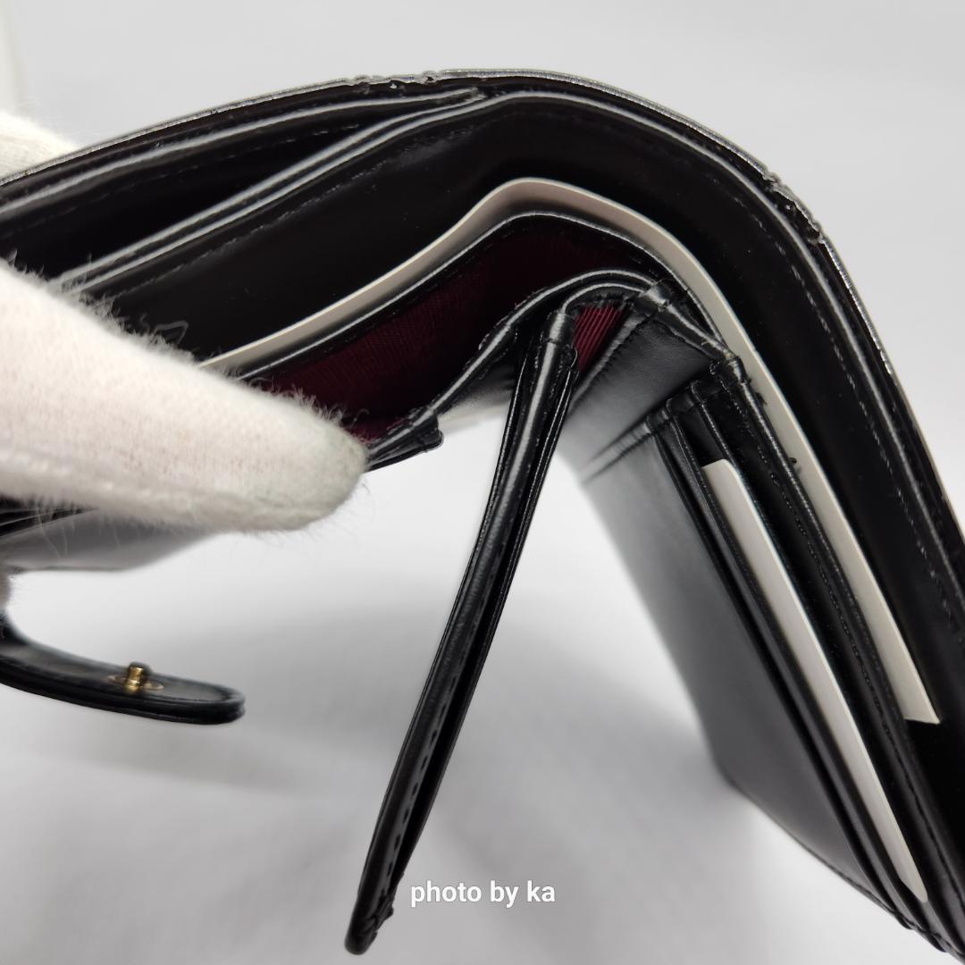 ブラック 新品 ピンキー&ダイアン Pinky&Dianne 折財布 エナメル