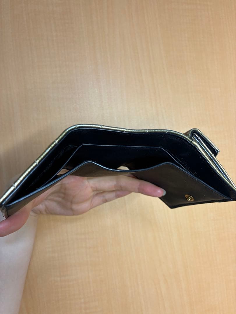 SAINT LAURENT ゴールド 三つ折り財布