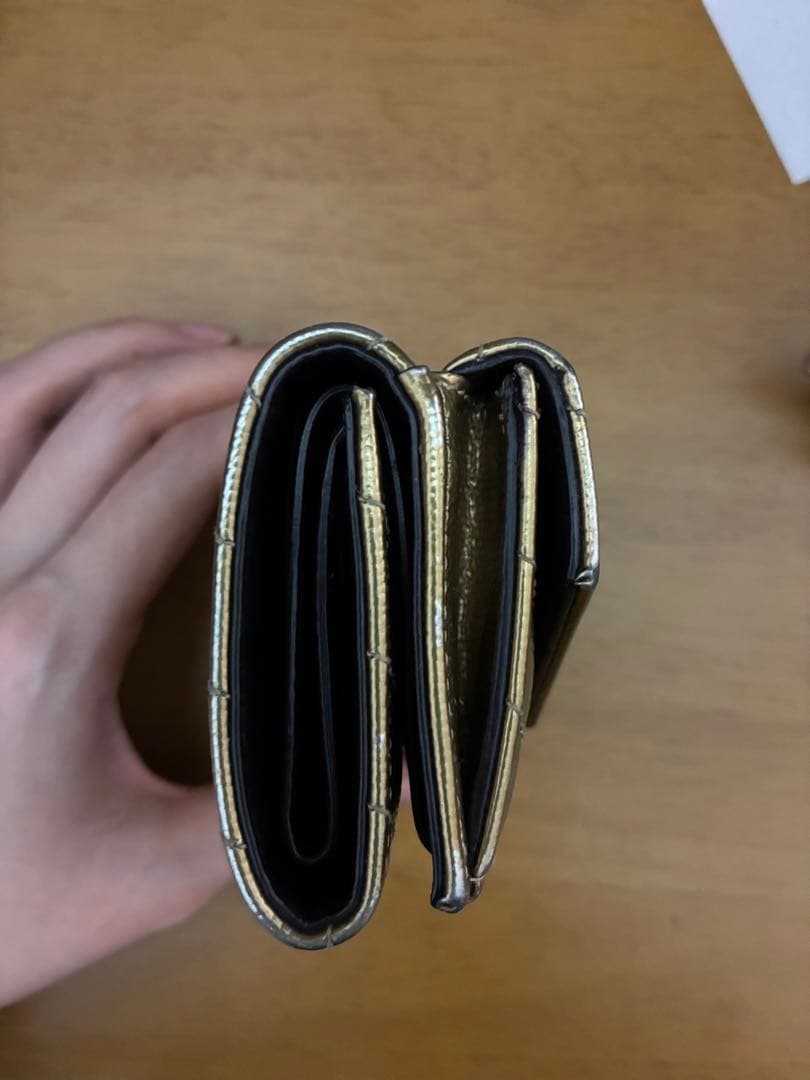 SAINT LAURENT ゴールド 三つ折り財布