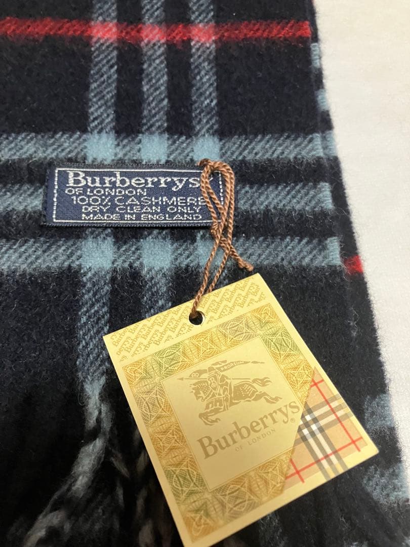 [新品未使用品]Burberrys 100% カシミヤ マフラー チェック柄