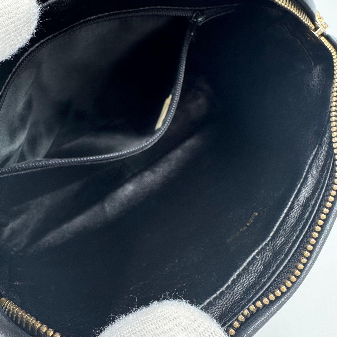 シャネル マトラッセ フリンジ チェーン ラムレザー ショルダーバッグ ブラック