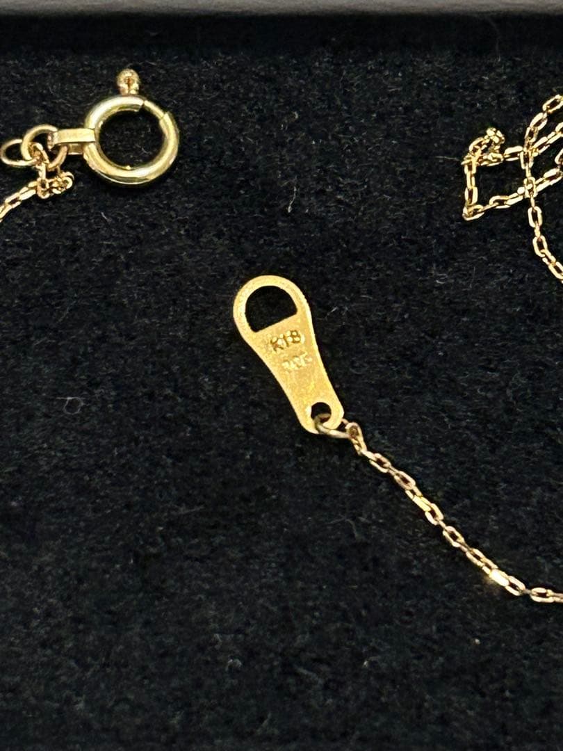 agate k18 一粒ダイヤ　ゴールドネックレス