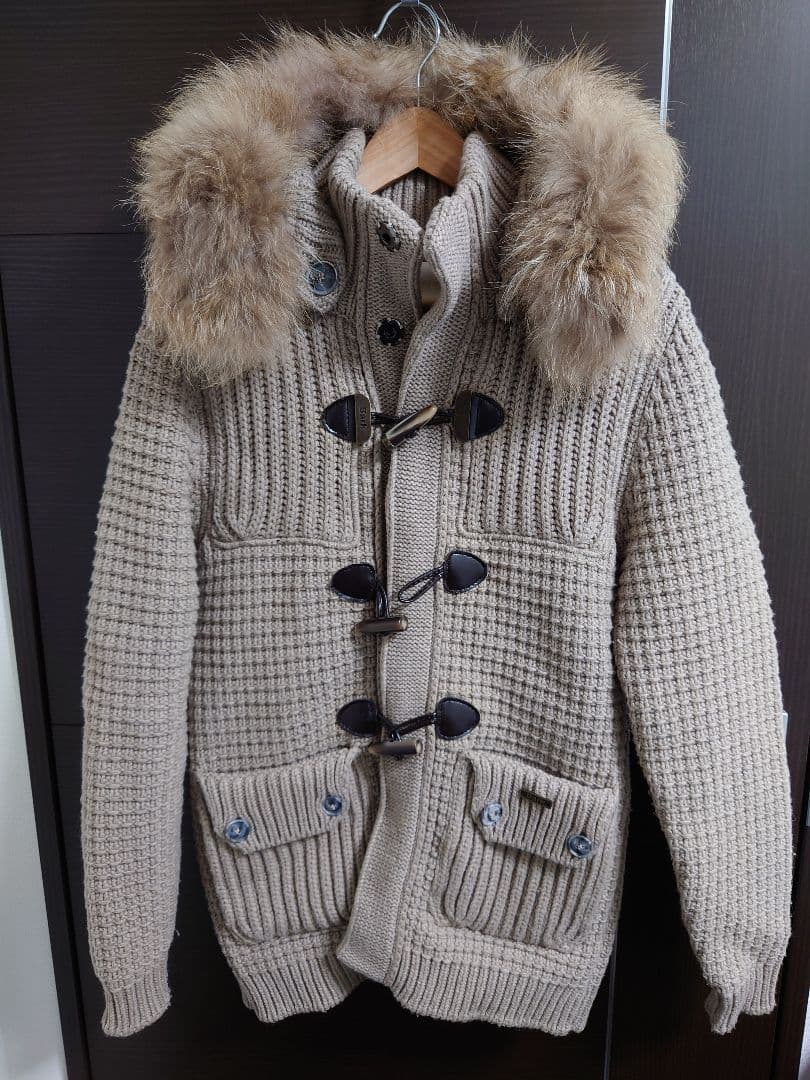 Bark BEAMS別注 ファー付きニットダッフル