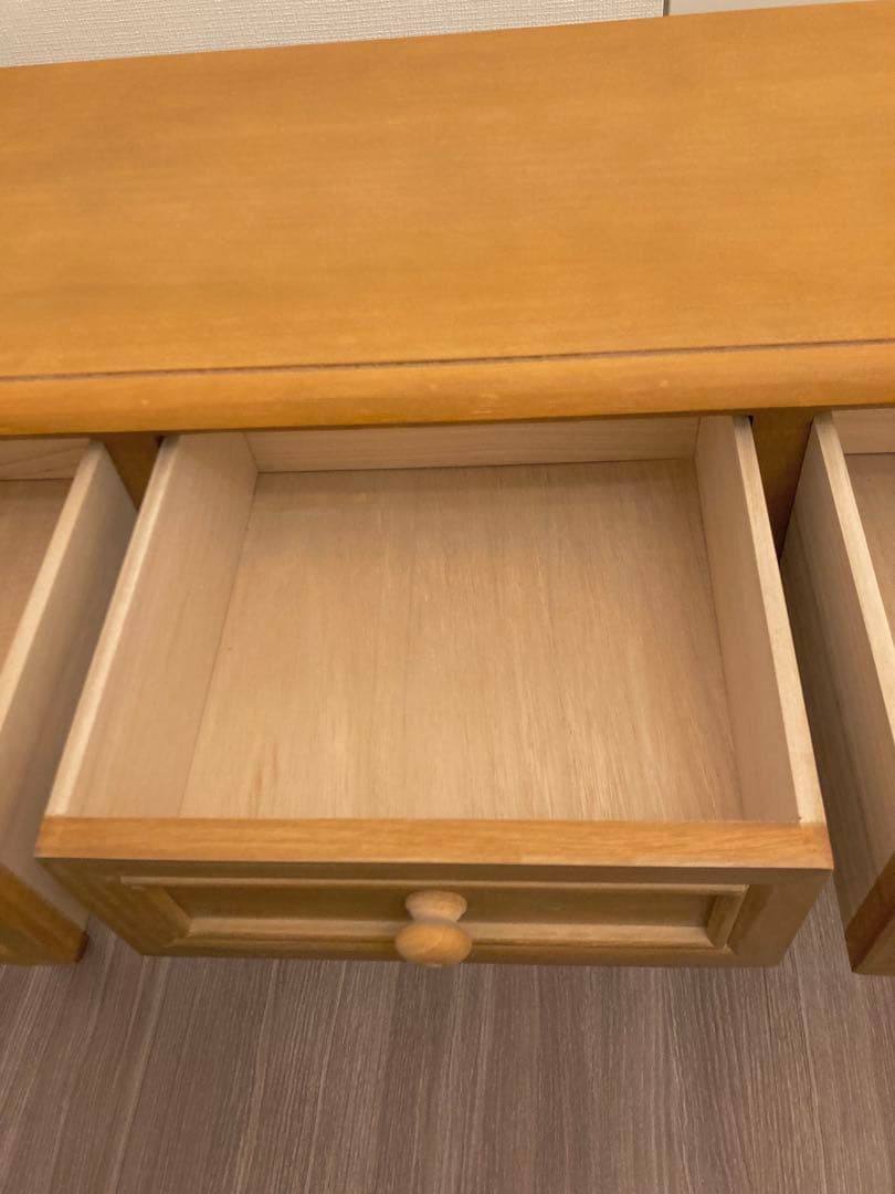 コンソール ナチュラル 木製テーブル 3引き出し付き 軽量 ディスプレイ