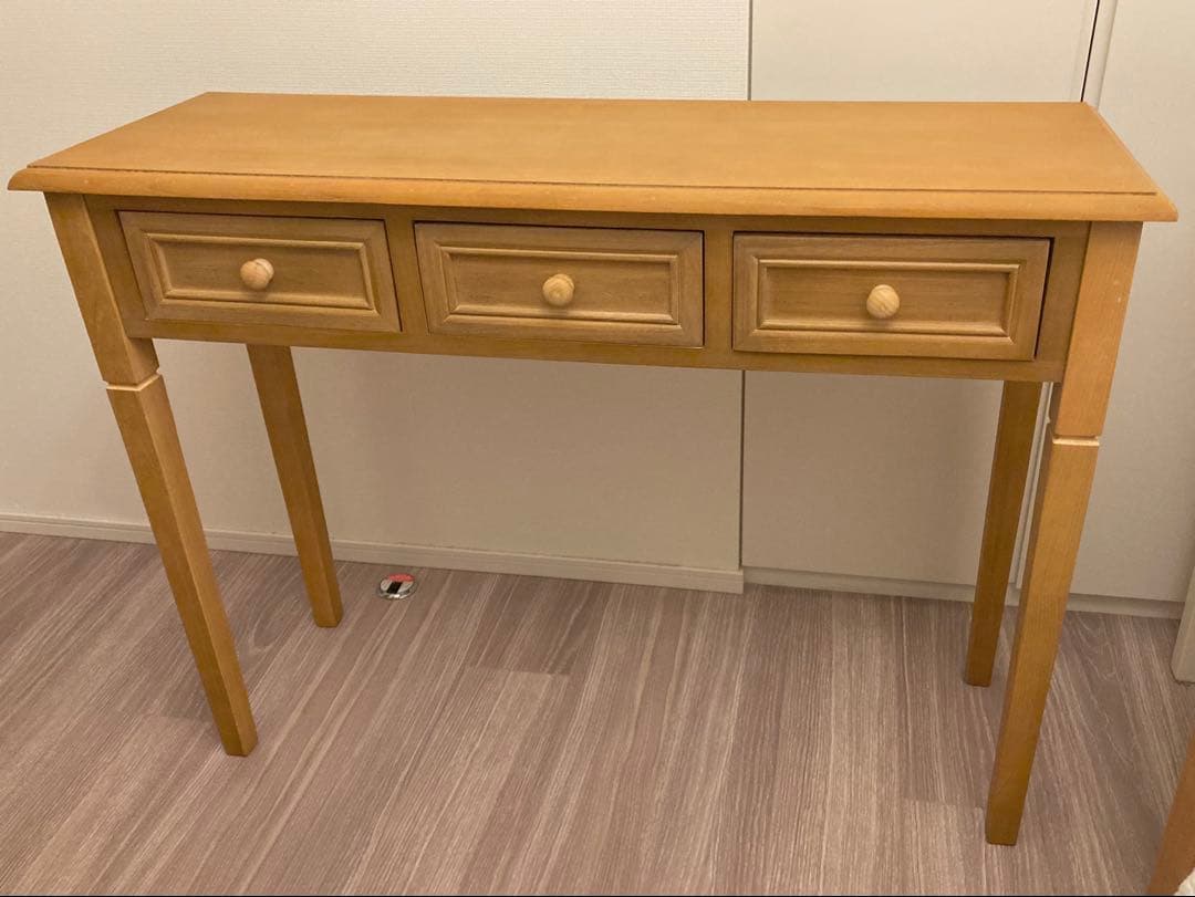 コンソール ナチュラル 木製テーブル 3引き出し付き 軽量 ディスプレイ