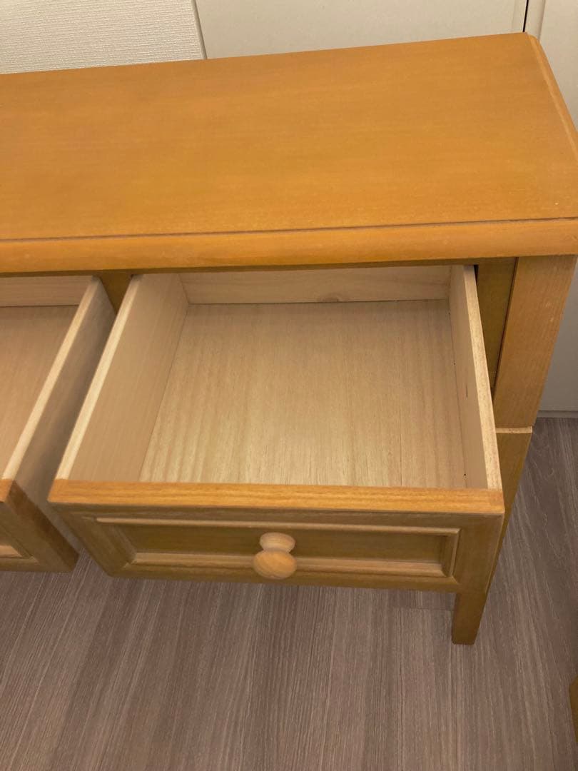 コンソール ナチュラル 木製テーブル 3引き出し付き 軽量 ディスプレイ