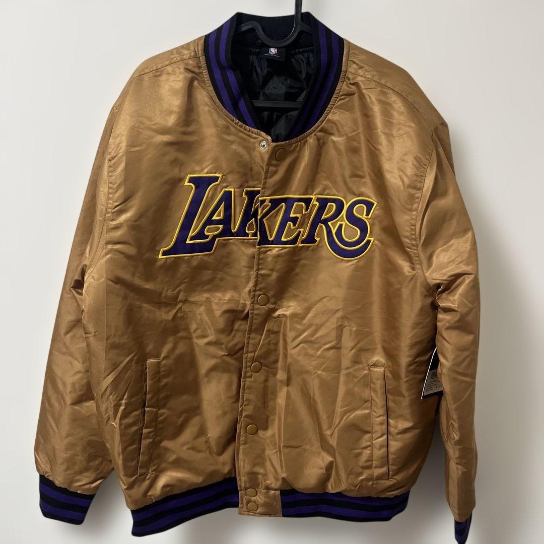LAKERS ゴールド サテン スタジャン