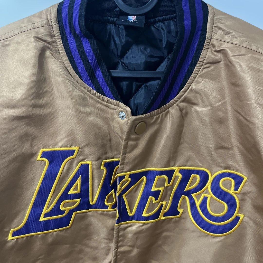 LAKERS ゴールド サテン スタジャン