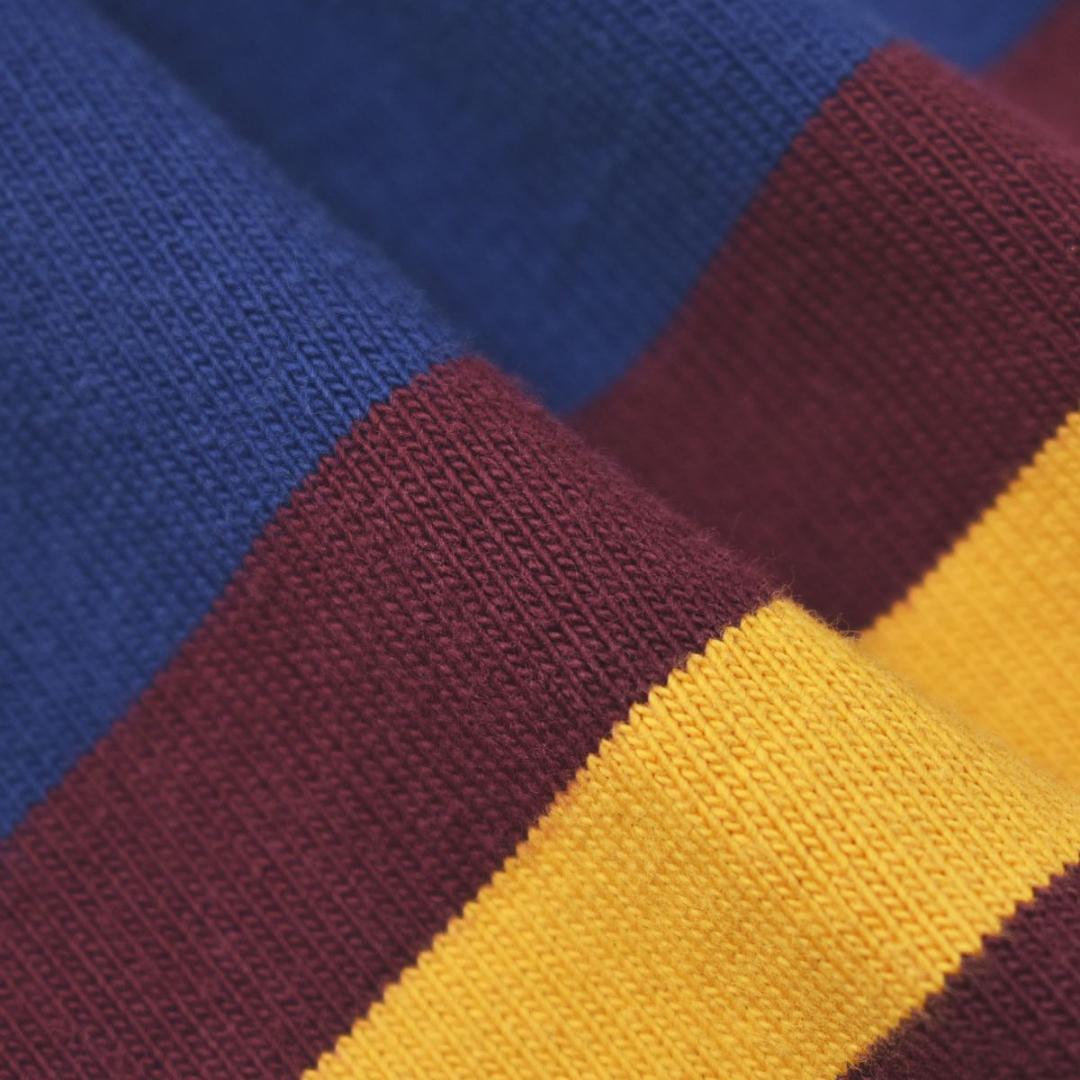 トミーヒルフィガー 長袖 ラガーシャツ スリット S ボーダー柄 マルチカラー