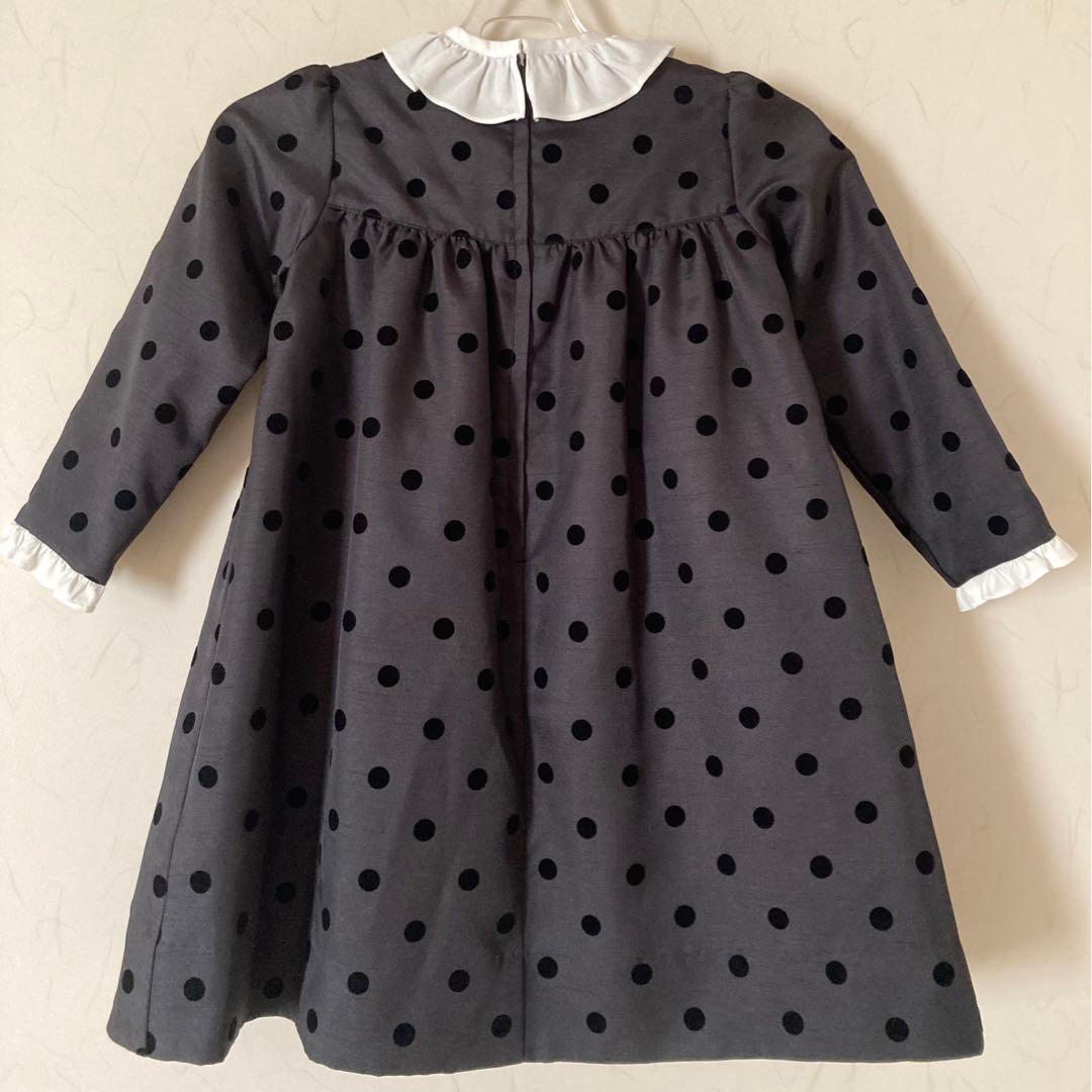 ★新品タグ付★ファミリア 110 ワンピース 長袖 フォーマル 黒 女の子