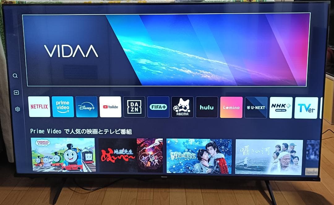 値下げ‼️美品25年製65V型Hisense65A6K多機能リモコン初期フィルム