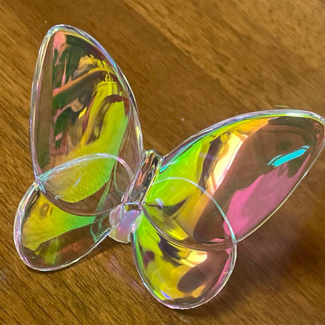 Baccarat バカラ ラッキーバタフライ クリスタルガラス （オーロラ・虹色