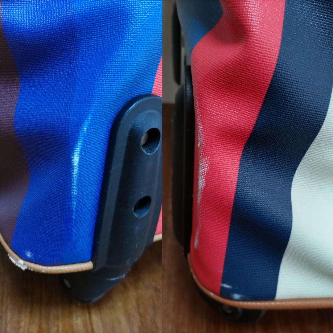 ４輪マルチストライプ柄　親子キャリーバック