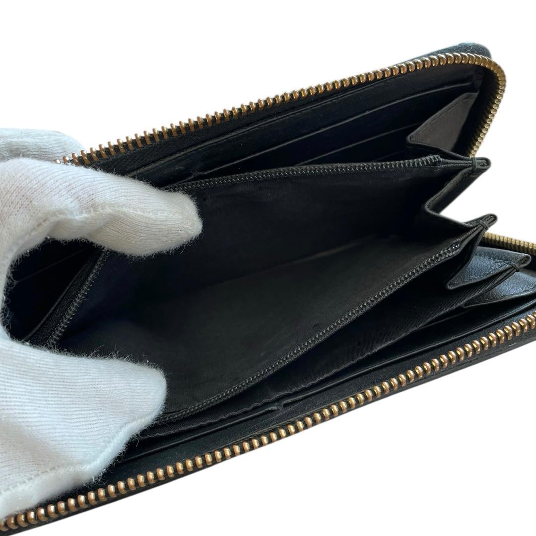 【美品】GUCCI 長財布 シェリーライン レザー ゴールド金具 オールドグッチ