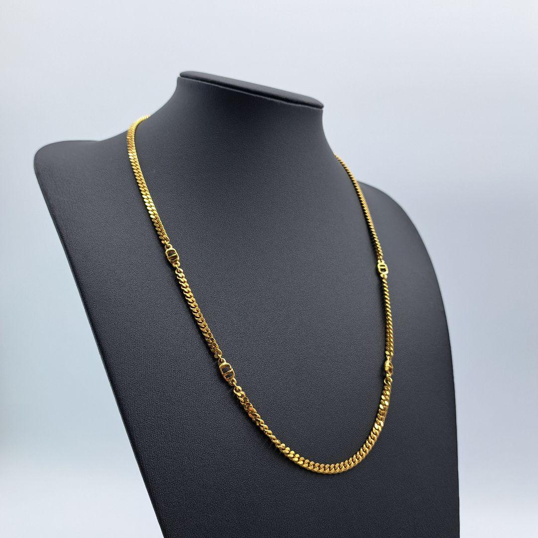 Dior ディオール ネックレス ロゴ ゴールド 喜平 CD 希少デザイン