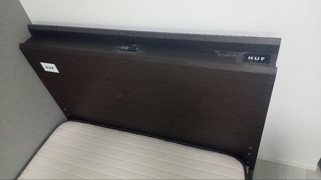 ダークブラウン セミダブル 美品 ベッド マット2枚付 引取歓迎