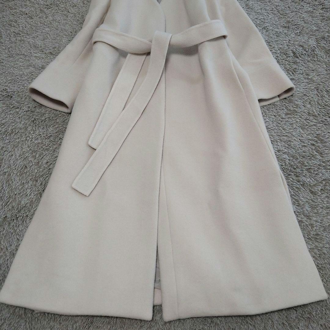 FRAY I.D MANTECO ノーカラーコート ウール ベルト付き ロング